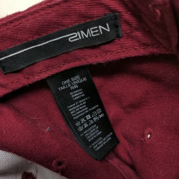 Simen Men's Snapback Hat Red Burgundy Size OS Embroidered Private Label Logo - Picture 7 of 7